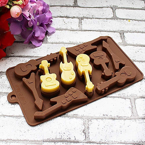 Smello's Guitar and Musical Note Chocolate Silicone Moulds (CHM 150)