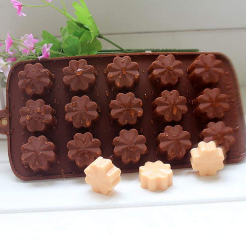 Smello's 15 Cavity Star Flower Design Chocolate Silicone Moulds (CHM 113)