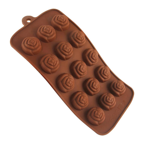 Smello's 15 Rose Flower Design Chocolate Silicone Moulds (CHM 114)