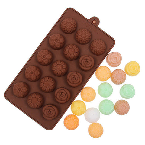 Smello's 15 Cavity Big Flower Chocolate Silicone Moulds (CHM 111)