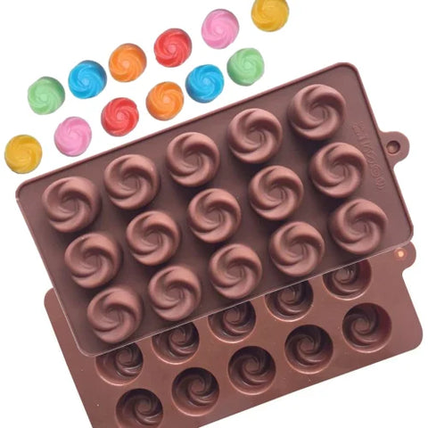 Smello's 15 Cavity Rose Bud Chocolate Silicone Moulds (CHM 121)