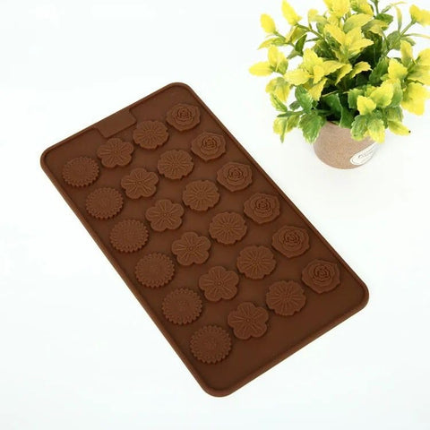 Smello's 24 Cavity Flower Chips Chocolate Silicone Moulds (CHM 126)