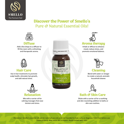 Smello's Cedarwood Pure & Natural Essential Oil