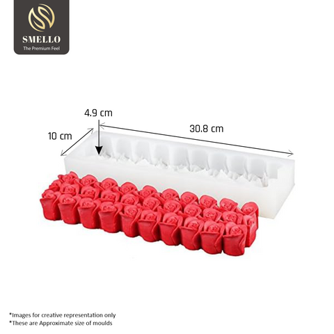 Smello's Rose Buds Loaf Silicone Mould (RL 103)