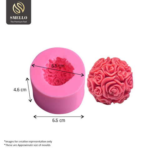 Smello's 3D Rose Floral Shaped Silicone Soap Moulds (SC 103)