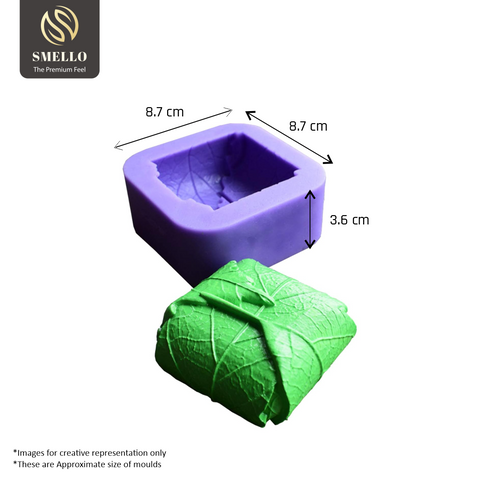 Smello's Cuboid with Leaves Silicone Soap Moulds (SC 131)