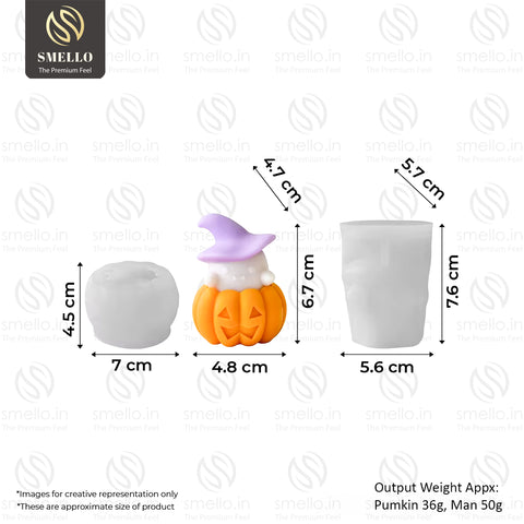 Smello Pumpkin and Pumpkin man Silicone mould for Candles, Soap & Resin (SCM 257)
