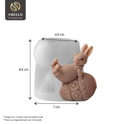 Smello`s  Easter-Themed Lying Rabbit Egg Candle Silicone Mould (SCM 237)