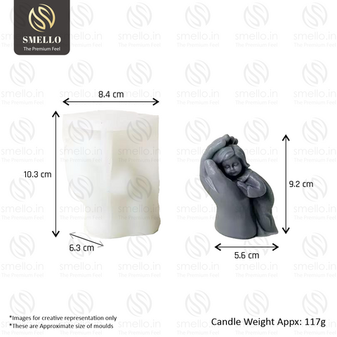 Smello 3D Mother's Hand Angel Girl Silicone Candle Mould – DIY Aromatherapy, Soap & Resin Casting Mould (SCM 245)