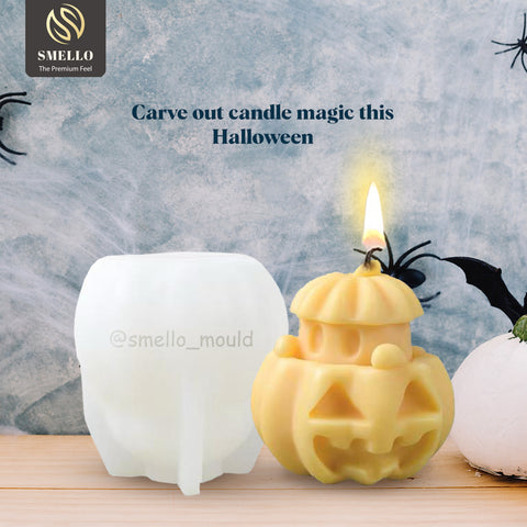 Smello Halloween Pumpkin Silicone mould for Candles, Soap & Resin (SCM 258)