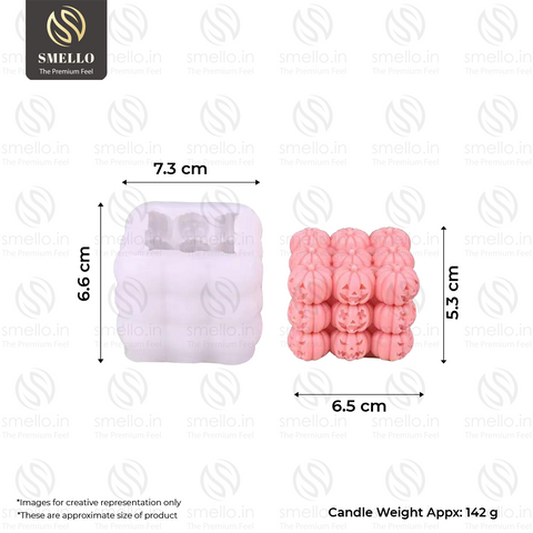 Smello Pumpkin Cube Silicone mould for Candles, Soap & Resin (SCM 259)