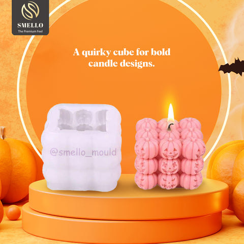 Smello Pumpkin Cube Silicone mould for Candles, Soap & Resin (SCM 259)