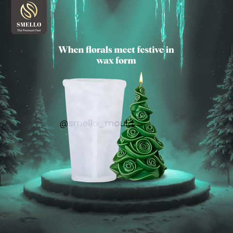 Smello Christmas tree rose Silicone mould for Candles, Soap & Resin (SCM 262)