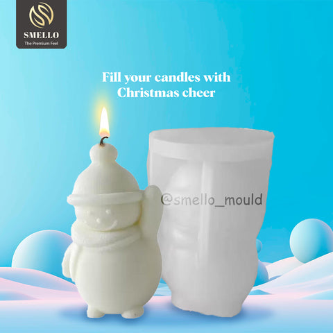 Smello Christmas Snowman Waving Silicone mould for Candles, Soap & Resin (SCM 270)