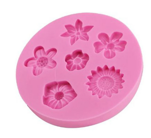 Smello's 6 Cavity Mix Flowers Silicone Fondant Mould (FB 120)