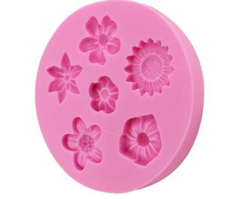 Smello's 6 Cavity Mix Flowers Silicone Fondant Mould (FB 120)