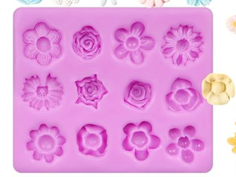 Smello's 12 Cavity Blossom Bliss Silicone Fondant Mould (FB 125)