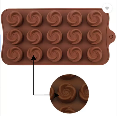 Smello's 15 Cavity Rose Bud Chocolate Silicone Moulds (CHM 121)