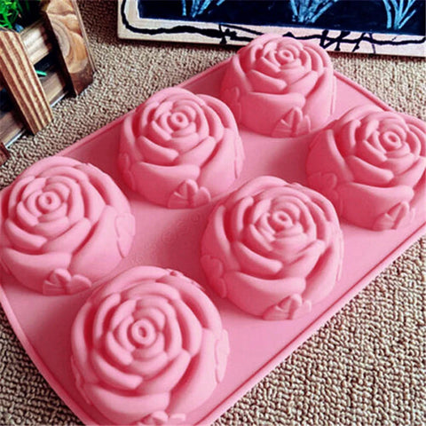 Smello's 6 Cavity Rose Bud Silicone Floral Mould (FM 102)