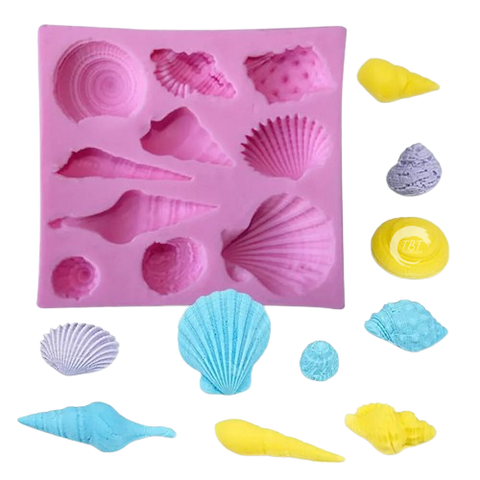 Smello's 10 Cavity Seashells Silicone Fondant Mould (FB 107)