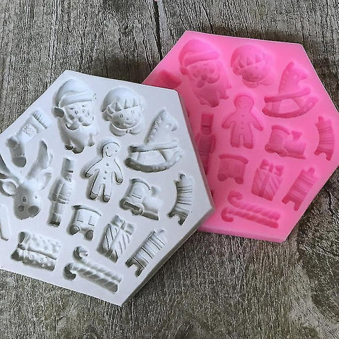 Smello's Christmas Socks Sled Deer Silicone Mould (FB 155)