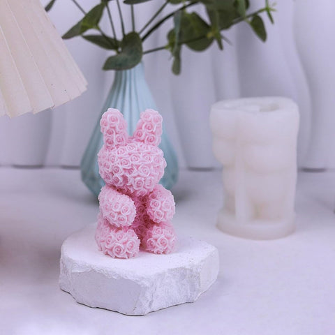 Smello's Rose Rabbit Candle Silicone Mould (SCM 191)