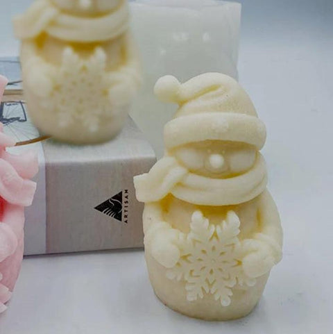 Smello's Santa Claus Holding Snowflake Candle Silicone Mould (SCM 214)