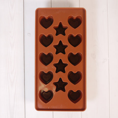 Smello's 14 Cavity Star and Heart Chocolate Silicone Moulds (CHM 115)