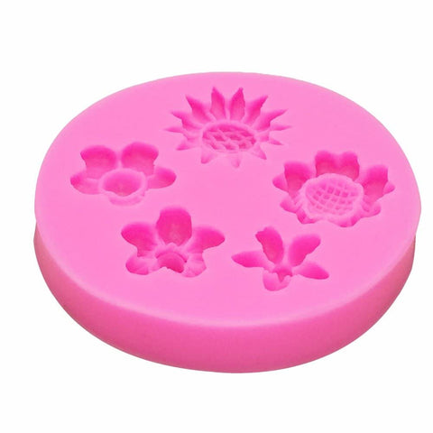 Smello's 5 Cavity Mix Flowers Silicone Fondant Mould (FB 119)