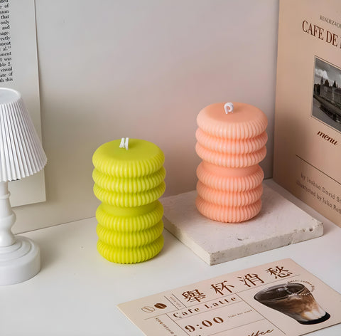 Smello's 3D Striped Cylinder Candle Silicone Mould (SCM 173)