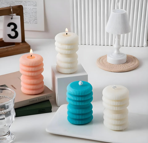 Smello's 3D Striped Cylinder Candle Silicone Mould (SCM 173)