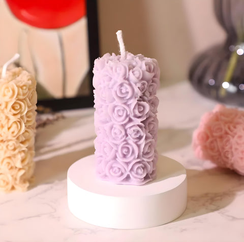 Smello's Rose Pillar Candle Silicone Mould (SCM 134)