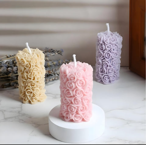 Smello's Rose Pillar Candle Silicone Mould (SCM 134)