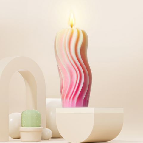 Smello's Wave Cylindrical Pillar Candle Silicone Mould (SCM 155)