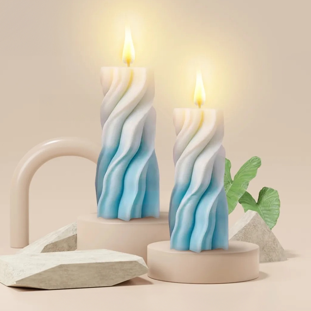 Smello's Spiral Cylindrical Pillar Candle Silicone Mould (scm 154)