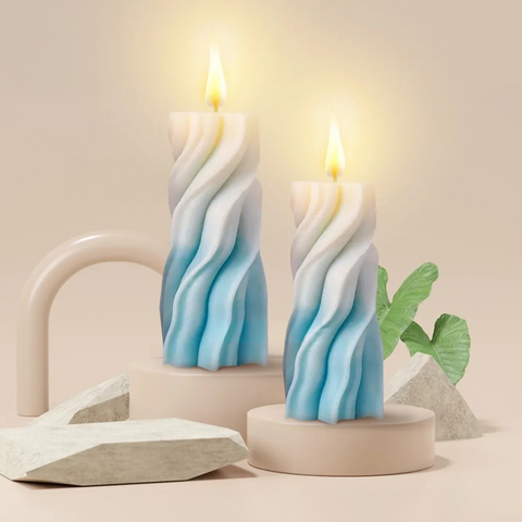 Smello's Spiral Cylindrical Pillar Candle Silicone Mould (SCM 154)