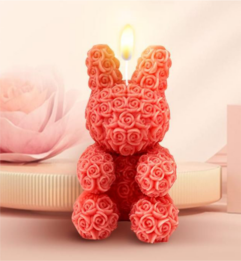 Smello's Rose Rabbit Candle Silicone Mould (SCM 191)