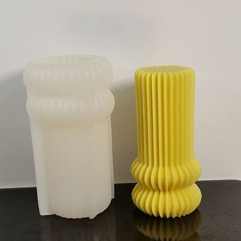 Smello's Lantern Shaped Striped Pillar Aesthetic Candle Silicone Mould (SCM 175)