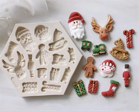 Smello's Christmas Socks Sled Deer Silicone Mould (FB 155)