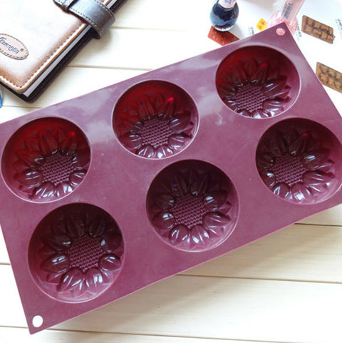 Smello's 6 Cavity Sunflower Silicone Floral Mould (FM 103)