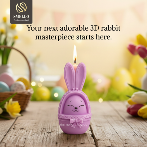 Smello 3D Rabbit Silicone mould for Candles, Soap & Resin (SCM 286)