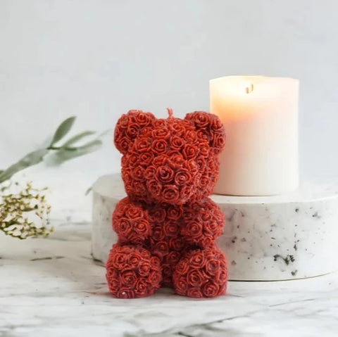 Smello's Rose Teddy Bear Candle Silicone Mould (SCM 188)