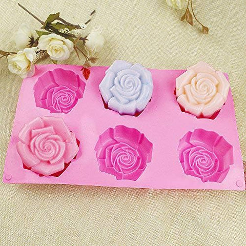 Smello's 6 Cavity Rose Silicone Floral Mould (FM 101)