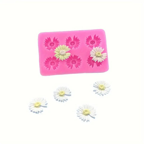 Smello's 6 Cavity Sunflower Shape Silicone Fondant Mould (FB 122)