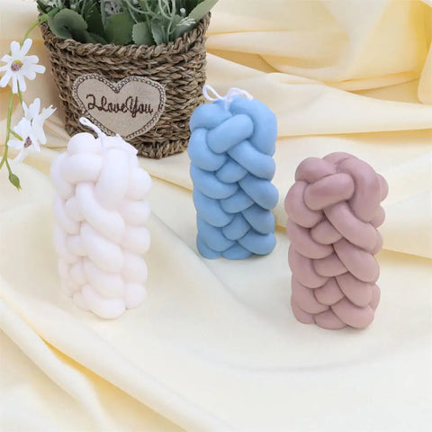 Smello's 3D Rope Knot Twisted Pillar Candle Silicone Mould (SCM 107)