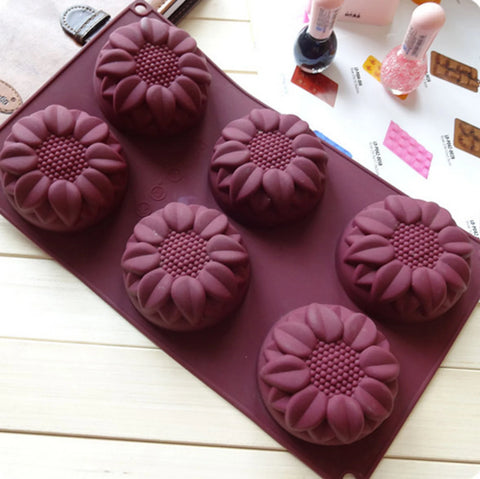 Smello's 6 Cavity Sunflower Silicone Floral Mould (FM 103)