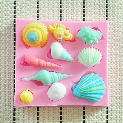 Smello's 10 Cavity Seashells Silicone Fondant Mould (FB 107)