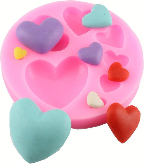 Smello's 3D Heart in Different Sizes Silicone Fondant Mould (FB 102)