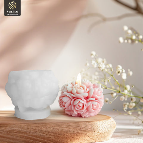 Smello`s  Rose Blossom Sphere Silicone Candle Mould (SCM 238)