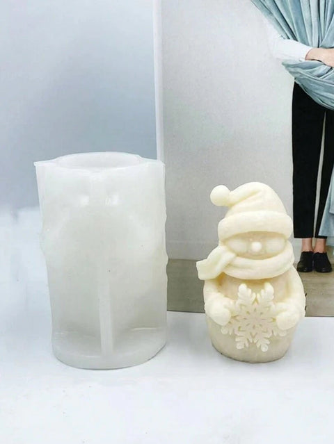 Smello's Santa Claus Holding Snowflake Candle Silicone Mould (SCM 214)